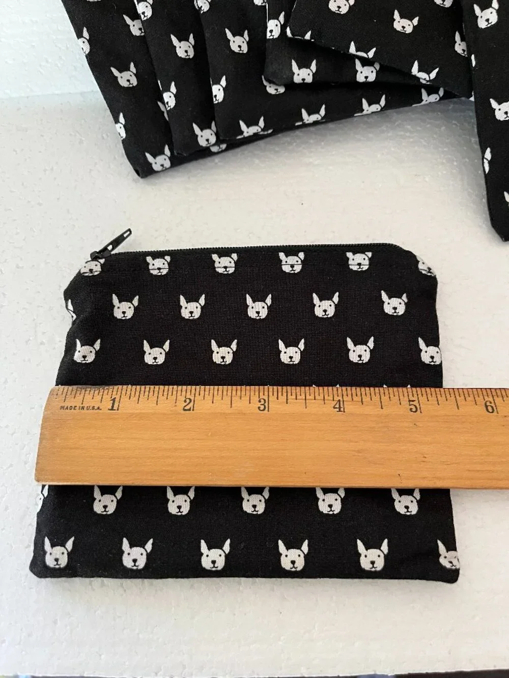French Bulldog Zippered Fabric Pouches Lot of 7 Toiletry Makeup Coin Purse NEW